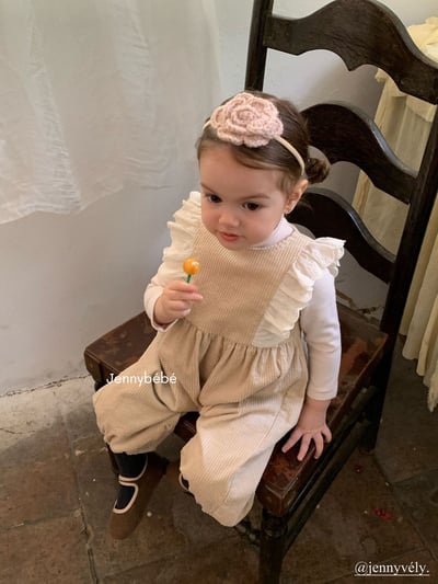 JE591｜(73-100cm) 蕾絲花邊連身褲/素面高領上衣11