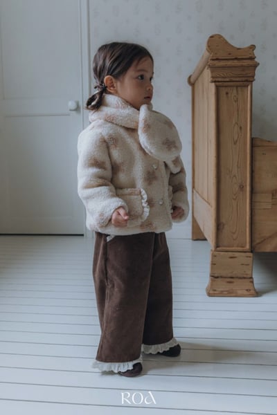 ROA01｜(80cm-120cm) 甜美小花絨毛外套10