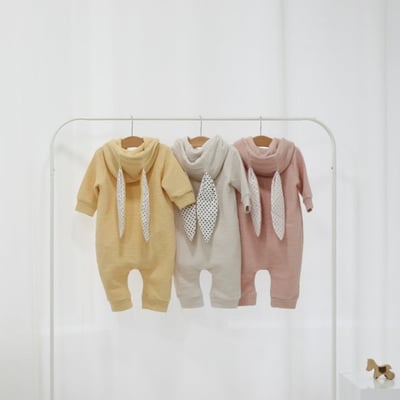 LEMONADE08｜(55cm-85cm) 3色小兔連帽連身衣1