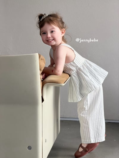 JE702｜(80-110cm)  花邊平口無袖條紋套裝4