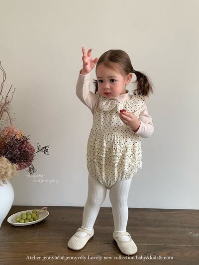 JE594｜(66cm-90cm) 可爱圓點娃娃領包屁衣/高領上衣14