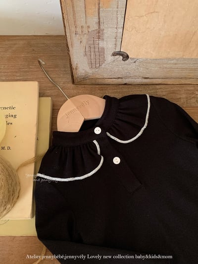 JE567｜(73-100cm) 滾邊翻領上衣/線條吊帶褲8