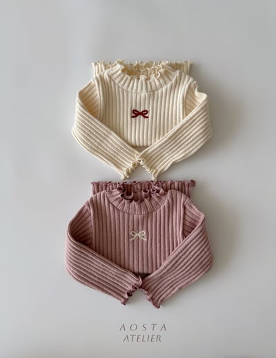 AOSTA09｜(6m-5y) 磨毛蝴蝶捲邊上衣1