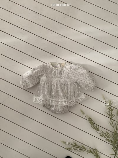 Bebe holic44｜(3m-18m) 碎花蕾絲裙包屁衣7