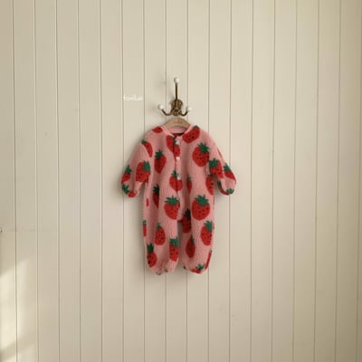 Fondue 29｜(65cm-75cm)  草莓絨毛連身衣7