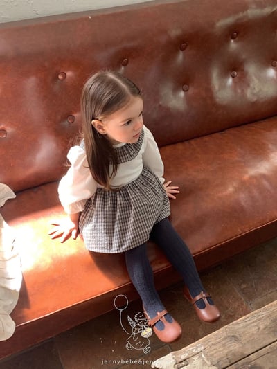 JE583｜(66-90cm) 格紋蝴蝶結綁帶包屁衣16