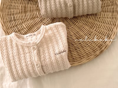 Valubebe44｜(65-90) 針織麻花開襟外套9