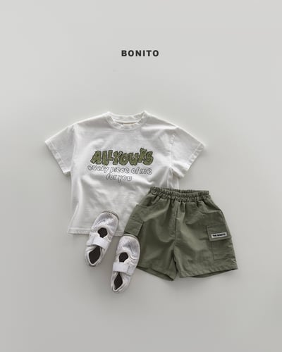 Bonito01｜(75cm-125cm) 3色小標工装短褲8