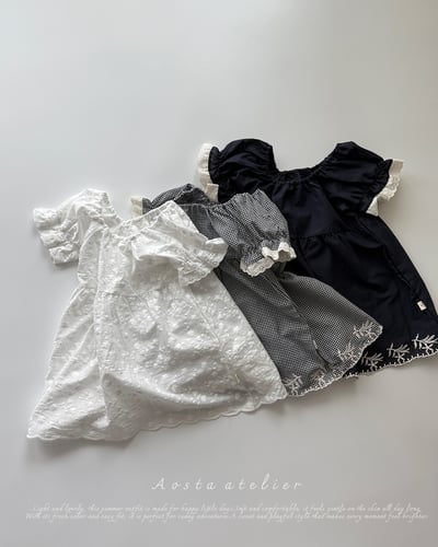 AOSTA16｜(6m-5y) 3款蕾絲泡泡袖洋裝2