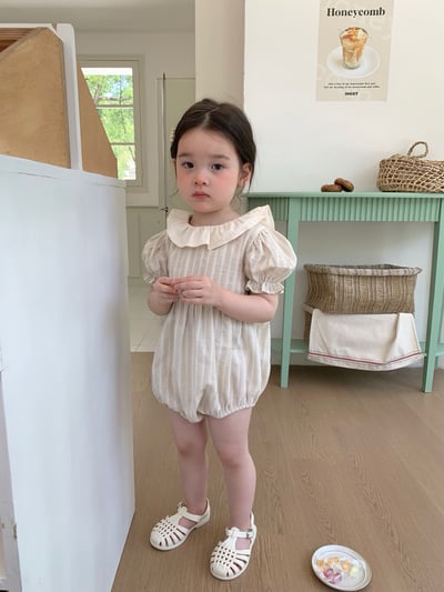 JE31｜(66-120cm) 荷葉領條紋包屁衣/洋裝19