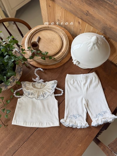 Marron27｜(1y-6y) 荷葉翻領花邊套裝7