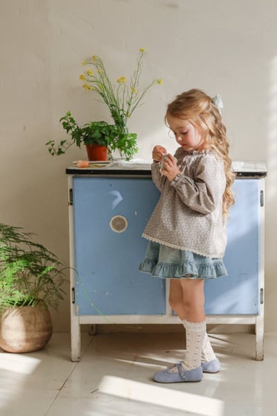 FLO21｜(75-140) 2色愛心荷葉牛仔裙6