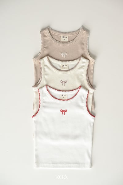 ROA24｜(6m-18m) 3色蝴蝶結刺繡背心4