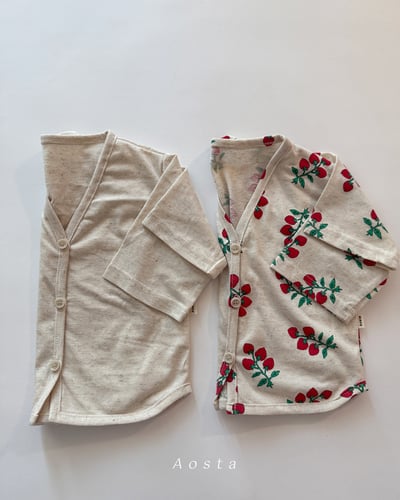 AOSTA22｜(6m-5y) 2款亞麻鈕釦開衫外套3