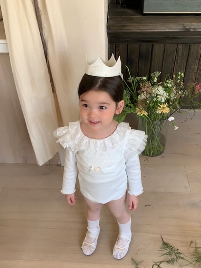 jenny bébé｜(66-90cm) 蕾絲花邊包屁衣13