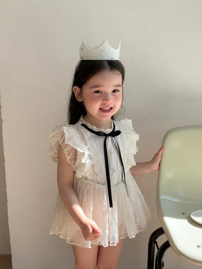 JE59｜(66-90cm) 蕾絲綁帶洋裝包屁衣8