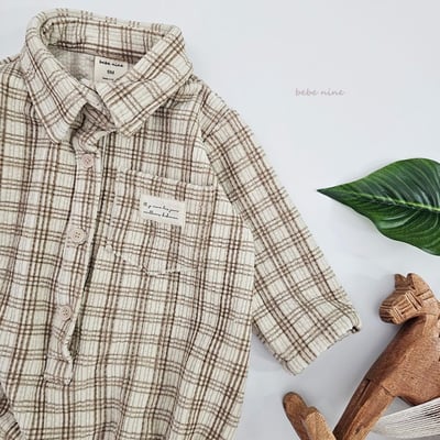 bebe nine14 (55cm-75cm) 2色紳士格紋包屁衣15