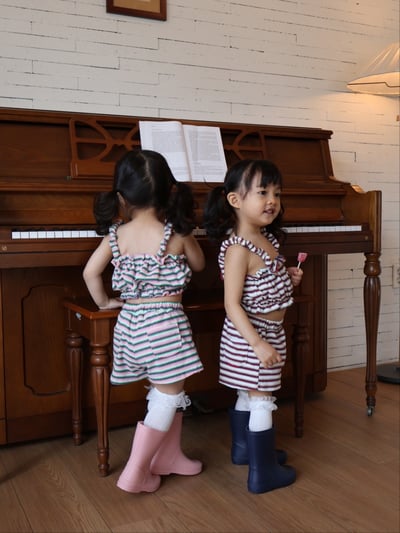 Color25｜(75-115cm) 細肩條紋套裝7