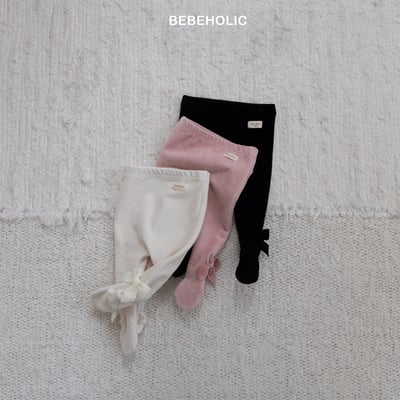 Bebe holic29｜(3m-18m) 燈芯絨蝴蝶結褲襪1