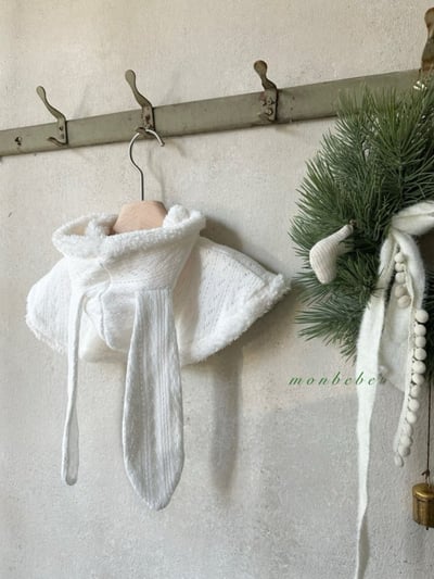 MONBEBE51｜(3m~36m) 刷毛小兔連帽斗篷7