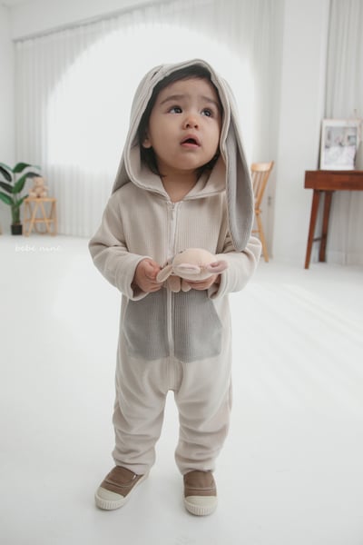 bebe nine29 (65-90) 2色恐龍小兔連帽連身衣8