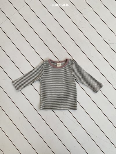 Bebe holic38｜(3m-18m) 條紋開扣上衣5