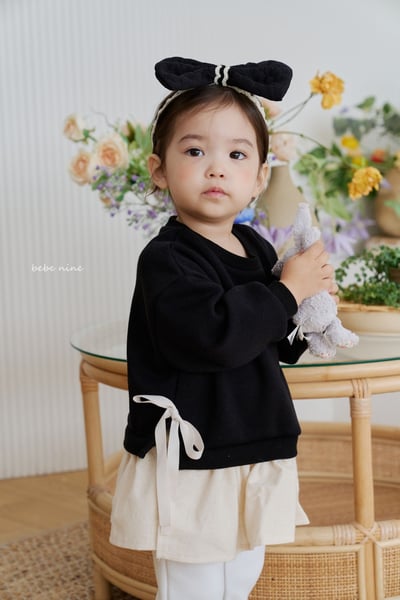 bebe nine34 (65cm-115cm) 2色撞色荷葉摺邊洋裝4