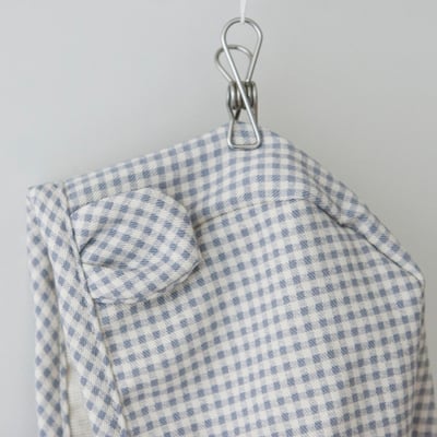 LEMONADE01｜(55cm-85cm) 2色格紋肩帶包屁衣含小熊帽子19