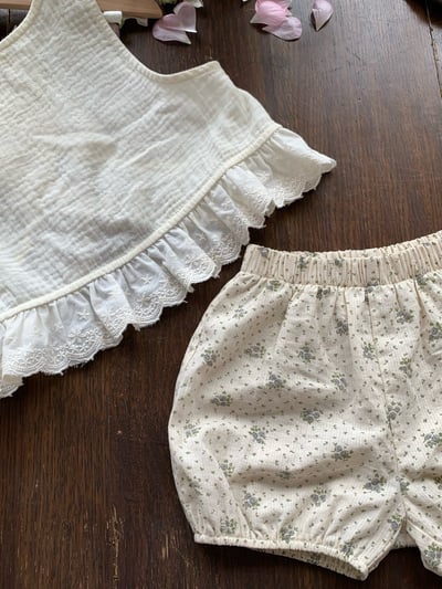 JE39｜(73-100cm) 花邊背心碎花短褲套裝16