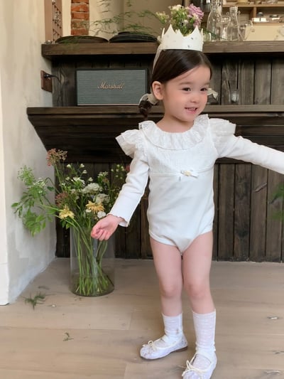 jenny bébé｜(66-90cm) 蕾絲花邊包屁衣4