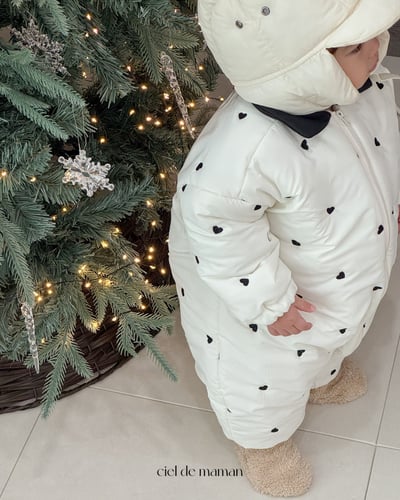 Cieldemaman16｜(6M~24M)  2色愛心羽絨連身服10