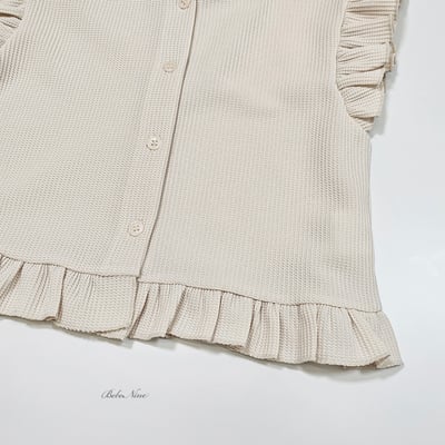 bebe nine45  (65cm-115cm) 2色荷葉鈕釦開衫套裝8