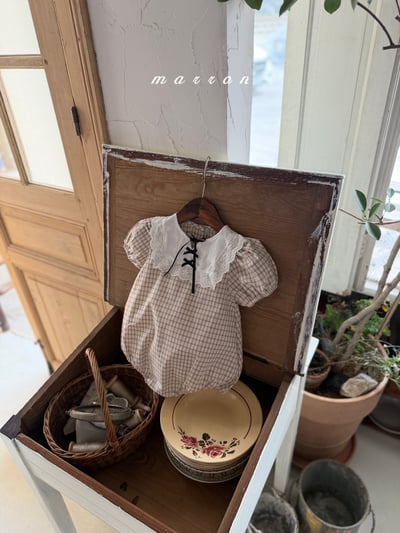 Marron01｜(3m-18m) 蕾絲蘋果套裝13