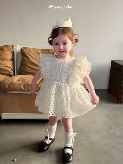 JE725｜(66-120cm) 波點刺繡洋裝包屁衣/洋裝9