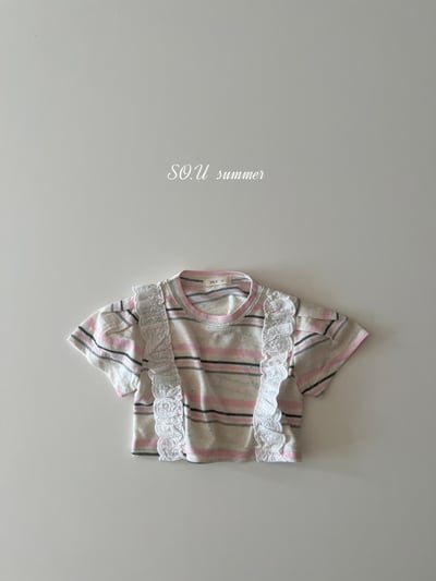 SO.U27｜(6m-4y) 條紋蕾絲花邊上衣5
