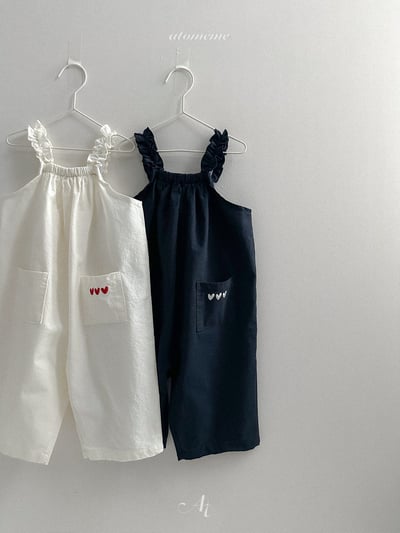 Atomeme03｜(70-110) 荷葉肩愛心口袋連身褲11