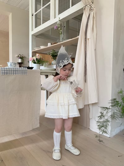 jenny bébé｜(66-90cm) 棉質飛袖蛋糕裙包屁衣11