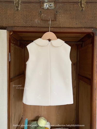 JE625｜(80cm-110cm) 玫瑰刺绣背心連身裙3