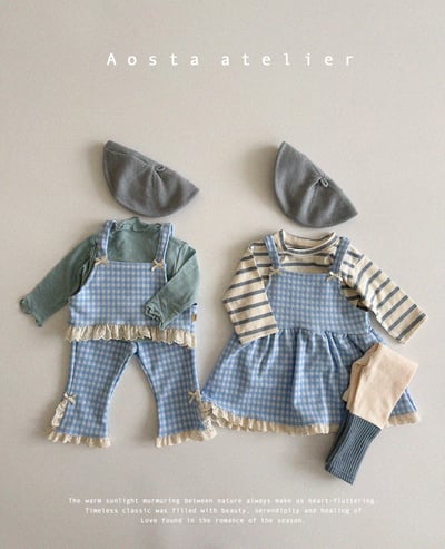 AOSTA｜(4m-5y) 蝴蝶蕾絲吊帶洋裝12