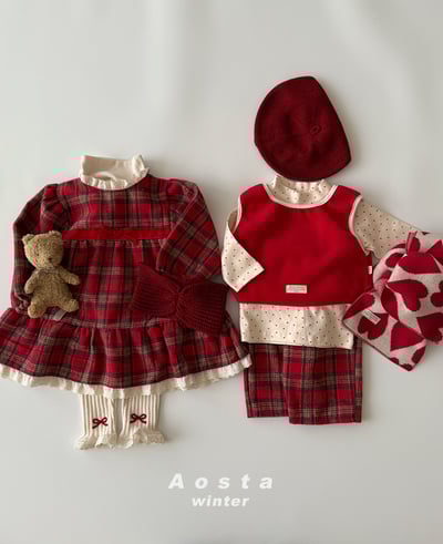 AOSTA31｜(6m-5y) 格紋直筒長褲11