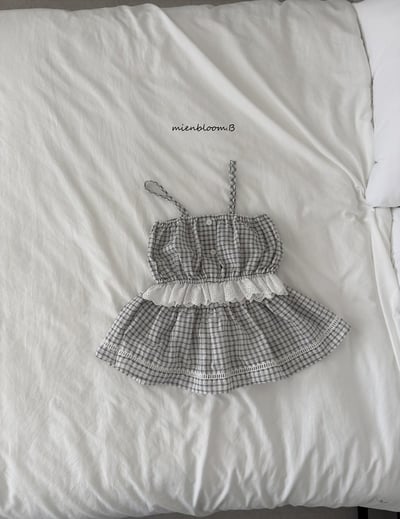 Bloom.b38｜(55cm-118cm) 格紋細肩短版背心2