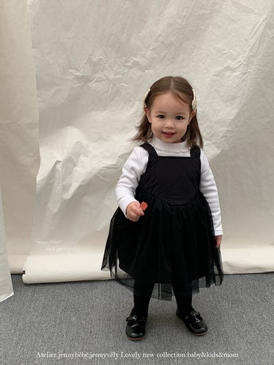 JE 418｜(80-110cm)  絎縫線蕾絲洋裝14