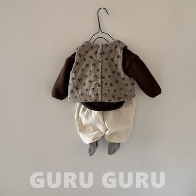 GURU GURU15｜(6m-24m) 4色燈芯絨刷毛背心5