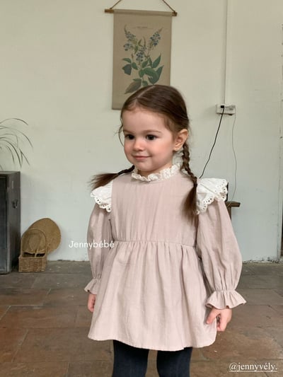 JE577｜(66-90cm) 蕾絲領飛袖包屁裙25