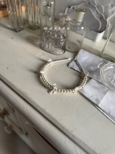 Marron 75｜(free) 珍珠緞帶髮箍9