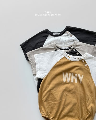 onu48｜(6m-12m) 英字印花包屁衣2