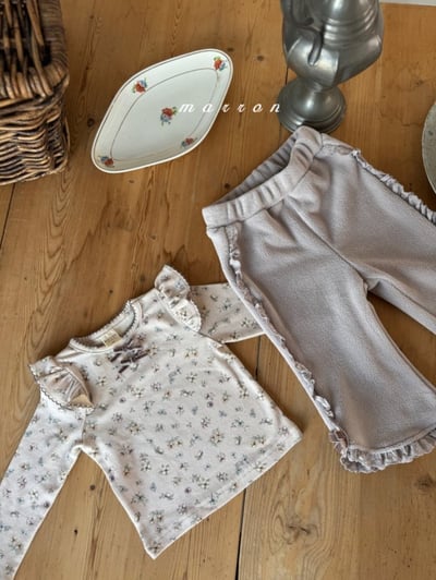 Marron 02｜(1y-6y) 碎花荷葉肩袖上衣15