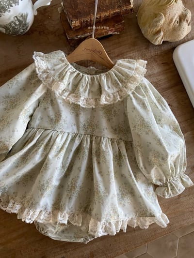 Anne Shirley06｜(3m-22m) 2色蕾絲花邊領包屁洋裝10