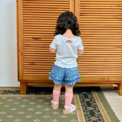 1st blue01｜(~93-118cm) 花邊層次短褲5