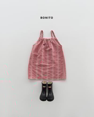 Bonito39｜(75cm-125cm) 3色編織格紋吊帶裙12